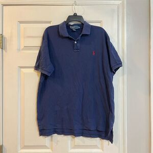Polo Ralph Lauren Men's Polo Shirt Navy Blue Size L Collared Casual